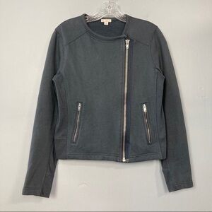 𝅺GAP Gray Moto Style Sweatshirt Full Zip Jacket